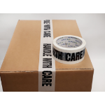 AP Box 72 Printed BOPP Tape HANDLE WITH CARE 48mm 66m 38mu Blk/ Wht THB486638