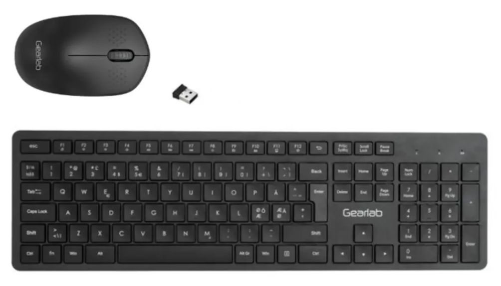 eSTUFF GLB212011-NORDICCOMBO keyboard Mouse included Office USB QWERTY Nordic Black