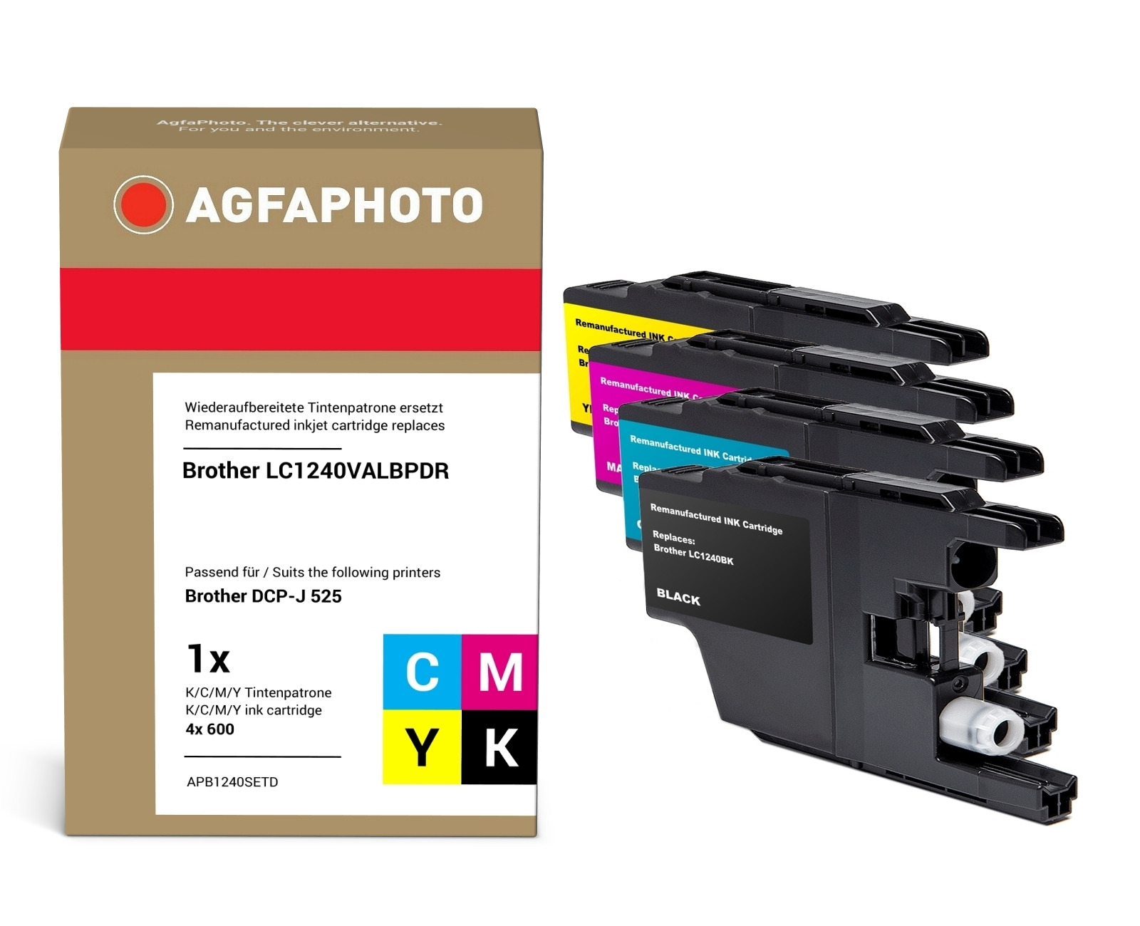Image of AgfaPhoto Compatible Ink Cartridge Multipack. Black/Cyan/Magenta/Yello