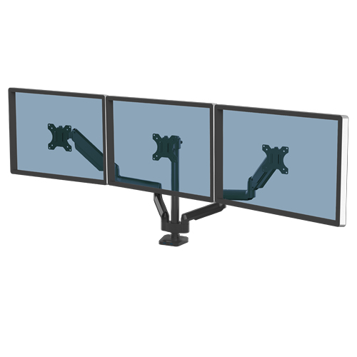 Image of Fellowes Platinum Series Triple Monitor Arm - Monitor Mount for...