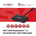 CLUB3D Multi Stream Transport Hub DisplayPort 1.2 Quad Monitor USB Powered