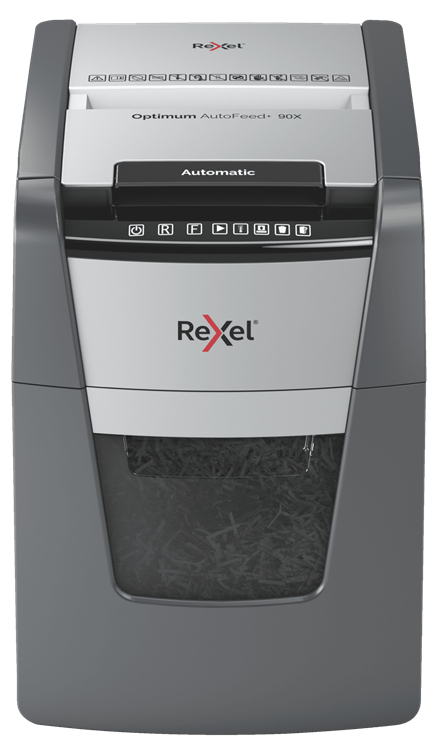 Image of Rexel AutoFeed+ 90X paper shredder Cross shredding 55 dB Black, Grey