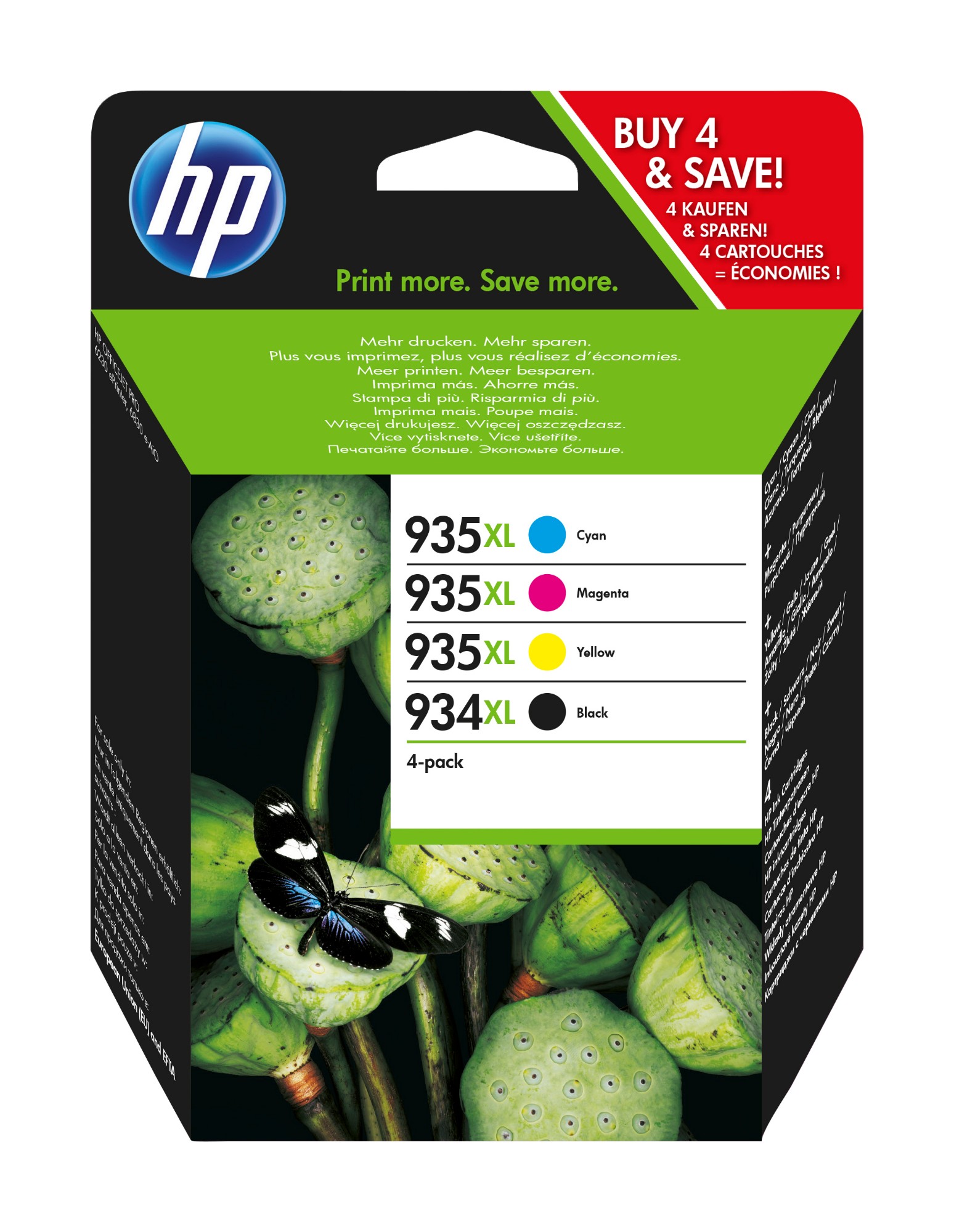 HP X4E14AE/934XL/935 Ink cartridge multi pack Bk.C.M.Y 1000pg + 3x825p