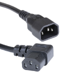 Cablenet 2m IEC C14 - Right Angle IEC C13 Black PVC 1.0mm Power Leads