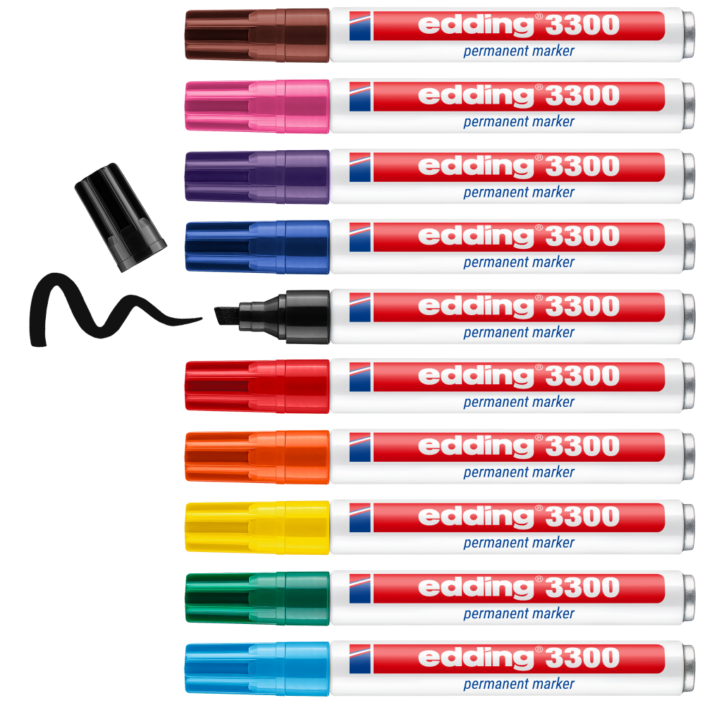 Edding 3300 Permanent Marker Assorted Colours 1-5mm Pack of 10 (4-3300999)