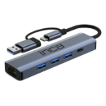 Inca IUTP-5T interface hub USB Type-C 1000 Mbit/s Grijs