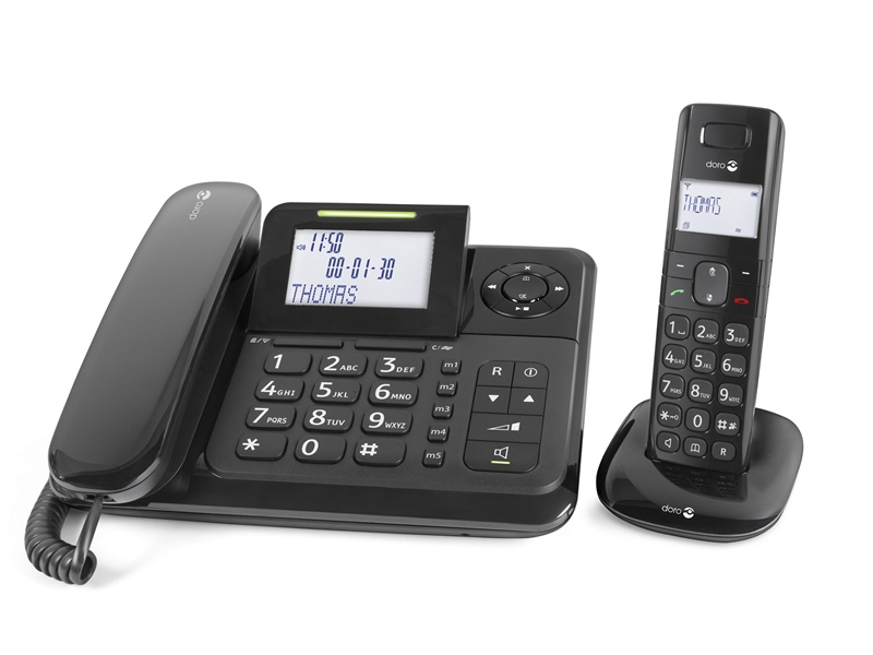 Image of Doro Comfort 4005 Analog/DECT telephone Caller ID Black