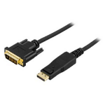 Deltaco DP-2020 serial cable Black 2 m 20-pin ha DL DVI-D