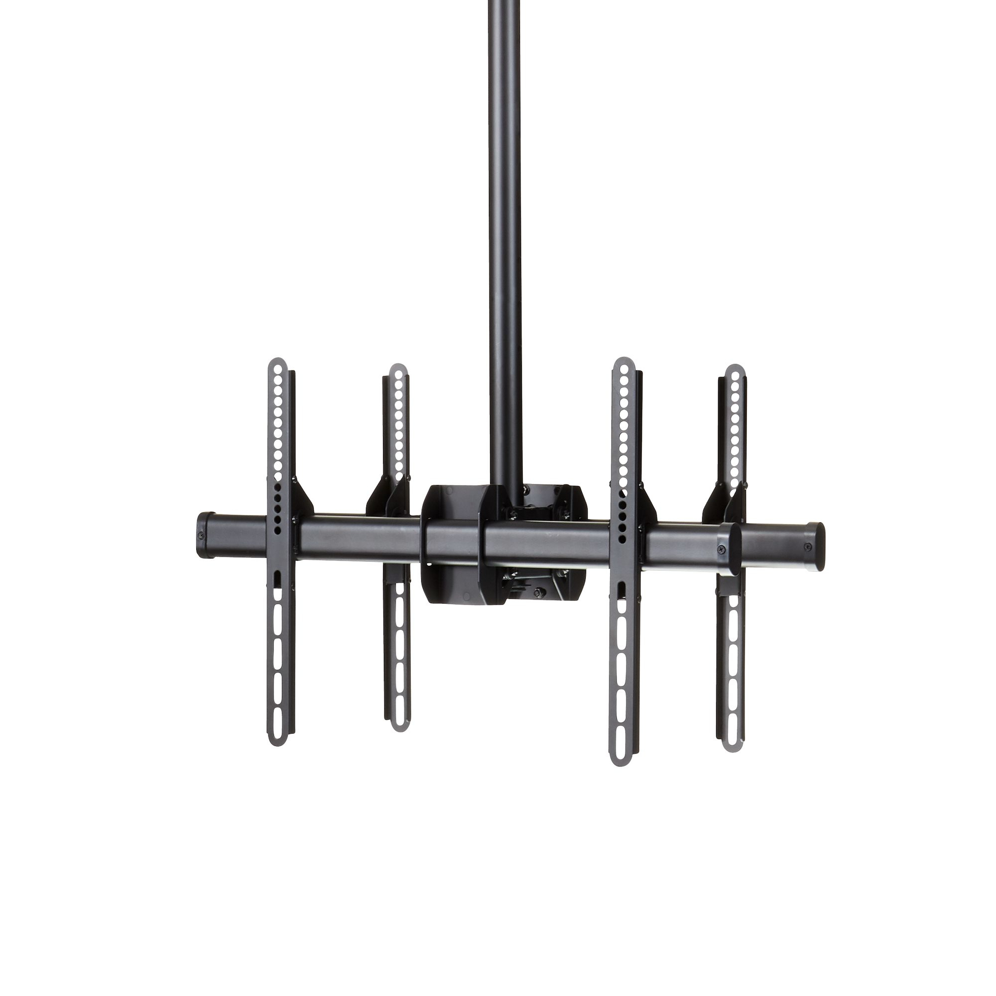 StarTech.com Dual TV Ceiling Mount - Back-to-Back Heavy Duty Hanging Dual Screen Mount with Adjustable Telescopic 3.5' to 5' Pole - Tilt/Swivel/Rotate - VESA Bracket for 32&acirc;&euro;-75&quot; Displays