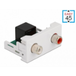 DeLOCK Easy 45 Module 2 x RCA female to RJ45 female port 22.5 x 45 mm