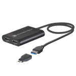 Sonnet USB3-DDP4K video cable adapter USB Type-A 2 x DisplayPort Black