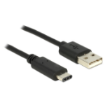 DeLOCK 0.5m, USB2.0-A/USB2.0-C USB cable USB A USB C Black