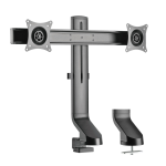 Tripp Lite DDR1727DC Dual-Display Monitor Arm with Desk Clamp and Grommet - Height Adjustable, 17â€ to 27â€ Monitors