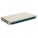Equip 24-Port Fiber Optic Splice Box, SC Duplex, OM3, 1U, Equipped, Grey