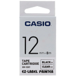 Casio XR-12X1 Ribbon black on Transparent 12mm x 8m for Casio Labelprinter 6-12mm/18mm/24mm