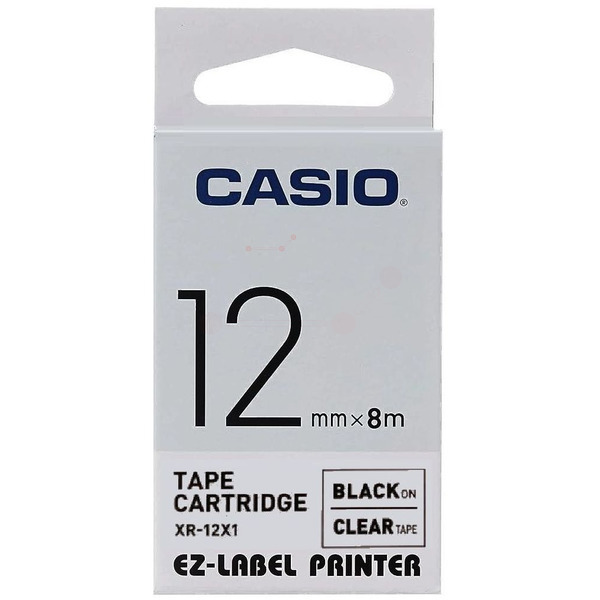 Casio XR-12X1 Ribbon black on Transparent 12mm x 8m for Casio Labelpri