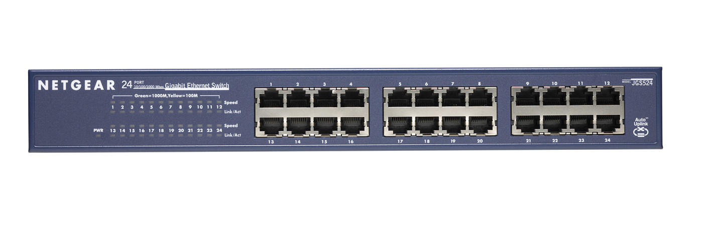Image of NETGEAR JGS524 Unmanaged Gigabit Ethernet (10/100/1000) Blue
