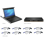 Vertiv Avocent LCD Local Rack Access Console, 8P KVM, 8 CABLES, USB KB-GER