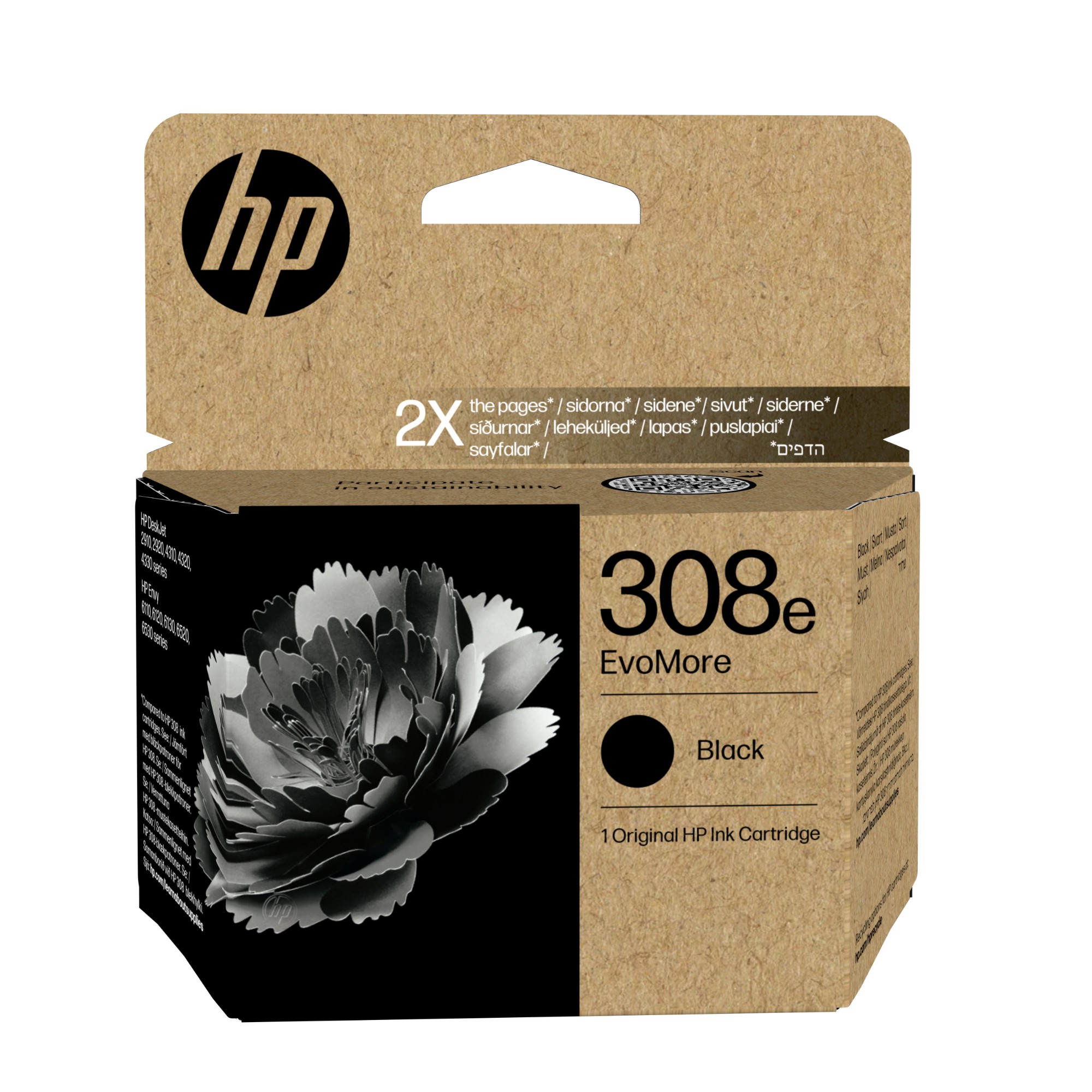 HP 7FP22UE/308E Printhead cartridge black Evomore, 320 pages ISO/IEC 24711 for HP Envy 6100