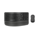 Logitech Wave Keys MK670 Combo keyboard Mouse included Universal RF Wireless + Bluetooth QZERTY French Graphite