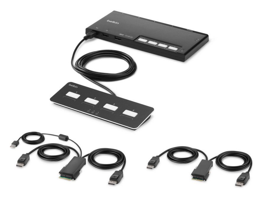 Image of Belkin F1DN204MOD-PP-4 KVM switch Black