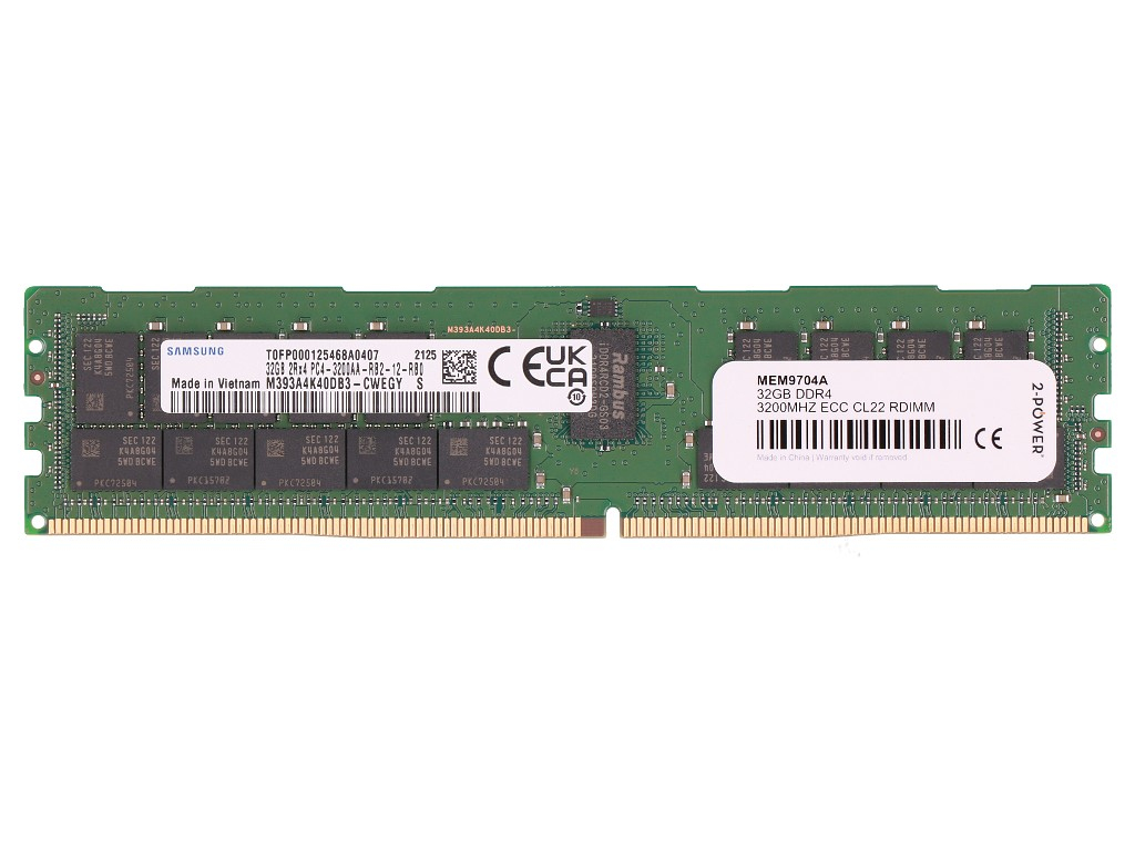 Image of 2-Power 2P-AB257620 memory module 32 GB 1 x 32 GB DDR4 3200 MHz ECC