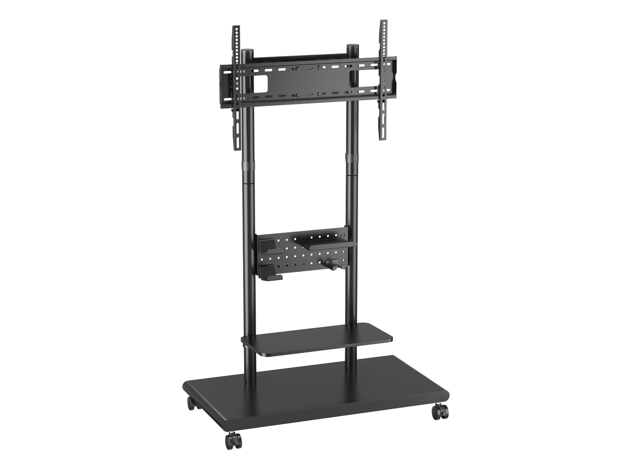Equip 50"-90" Mobile TV Trolley with Pegboard Shelf