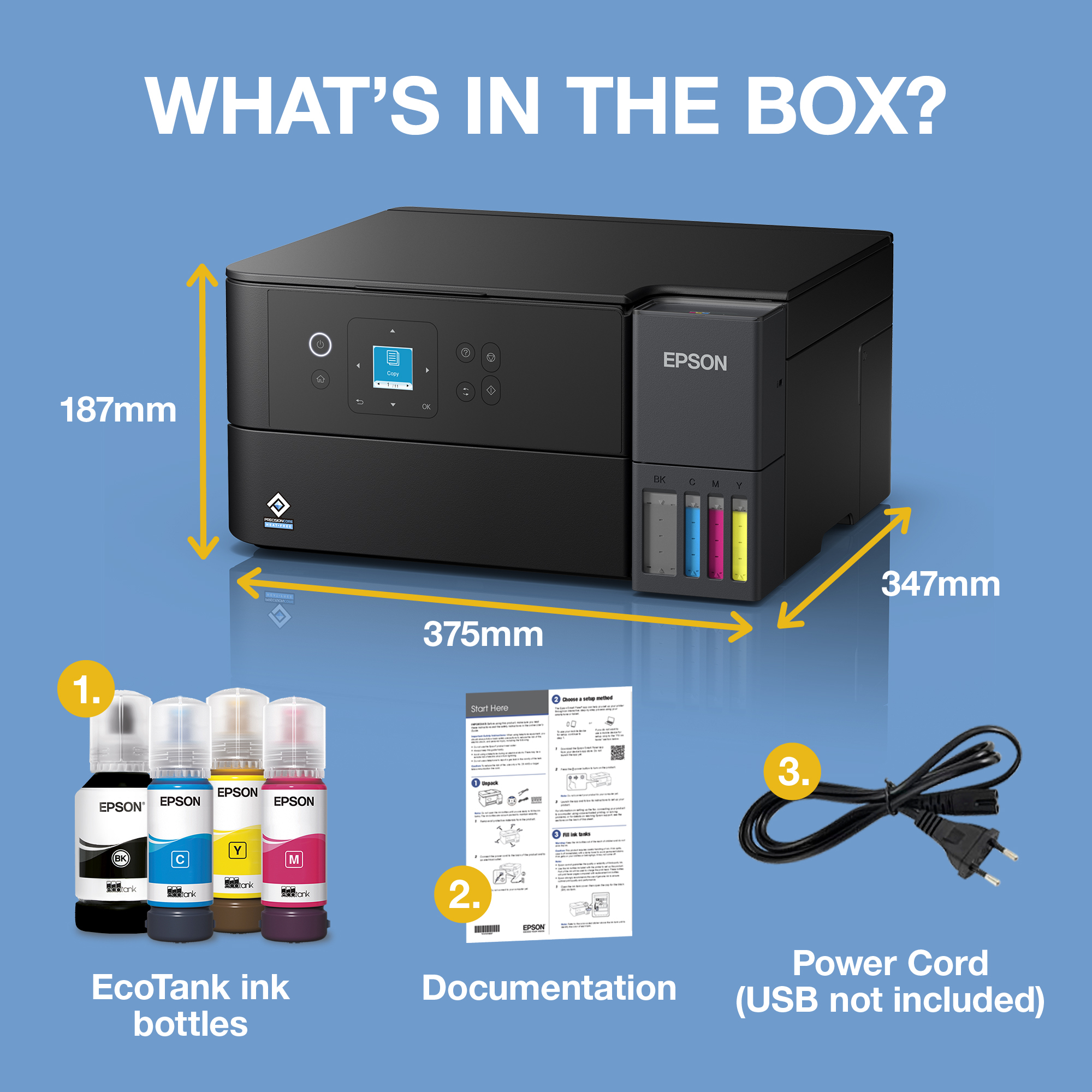 Epson EcoTank ET-2951 Wireless Colour 3-in-1 Inkjet Printer C11CL41403