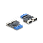 DeLOCK 67342 tussenstuk voor kabels USB 5 Gbps 20 pin header 2x USB 5 Gbps 20 pin header Zwart, Blauw