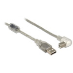 DeLOCK 84811 USB-kabel USB 2.0 0,5 m USB A USB B Zilver, Transparant