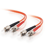 C2G 15m ST-ST 62.5/125 OM1 Duplex Multimode PVC Fibre Optic Cable (LSZH) - Orange