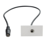 connektgear 0.4m AV Snap-In 3.5mm Module 25 x 50mm - Socket to Socket - White