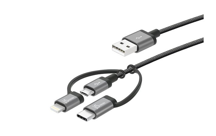 j5create JMLC11 USB cable 1 m USB A Micro-USB B Black
