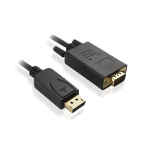 4Cabling 2m DisplayPort Male to VGA Male Cable: Black