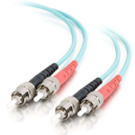 C2G 3m ST-ST 10Gb 50/125 OM3 Duplex Multimode PVC Fibre Optic Cable (LSZH) - Aqua