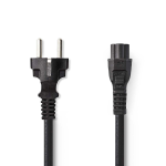 Nedis CEGP10130BK30 power cable Black 3 m Power plug type E C5 coupler