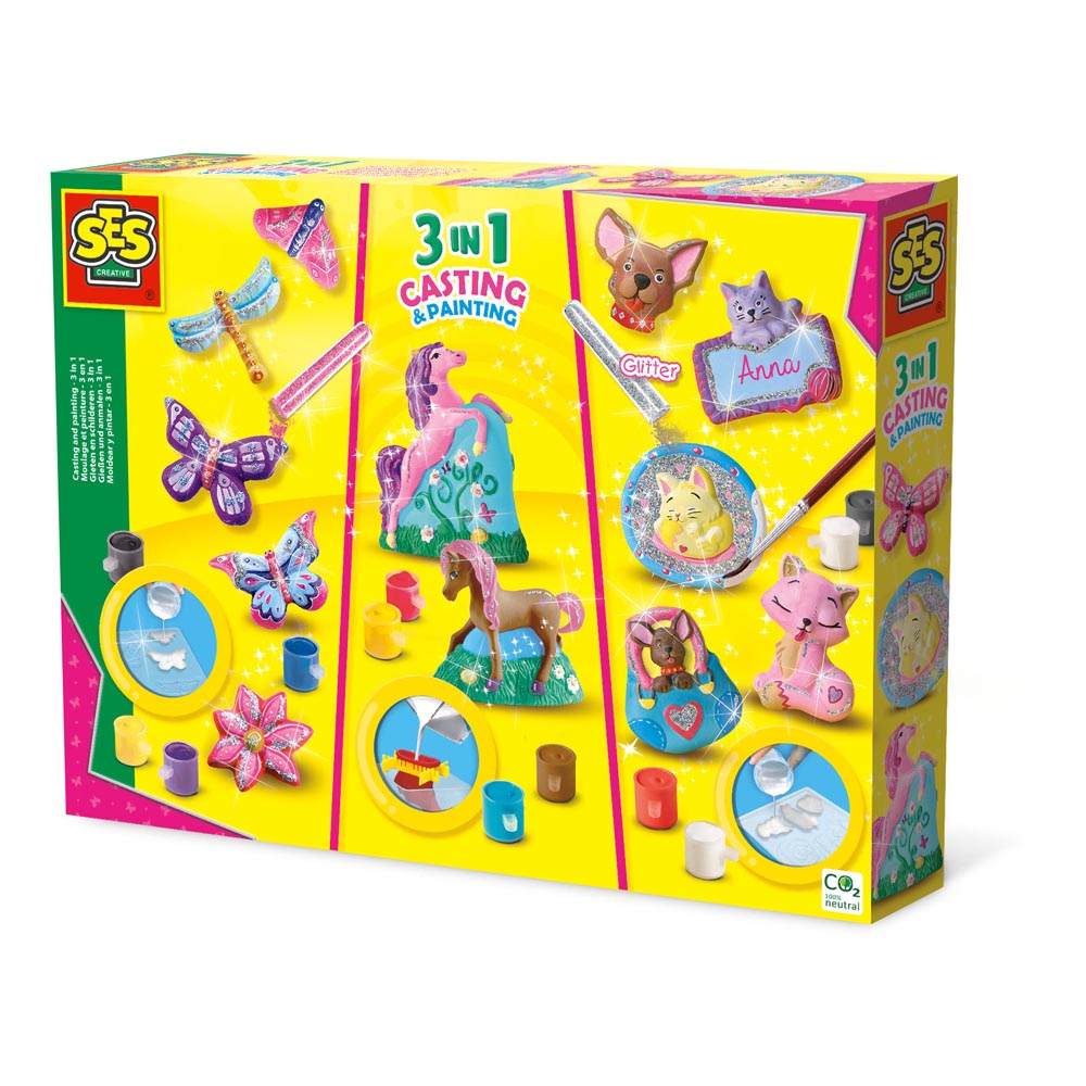 SES Creative Animals 3-in-1 Casting and Painting, 5 Years and Above (01288)
