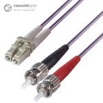 connektgear 2m Duplex Fibre Optic Multi-Mode Cable OM4 50/125 Micron LC to ST Purple 3-5 working days non cancellable non returnable