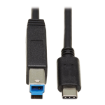 Tripp Lite U422-20N-G2 USB-C to USB Type-B Cable (M/M) - USB 3.1, Gen 2 (10 Gbps), Thunderbolt 3 Compatible, 20-in. (50.8 cm)
