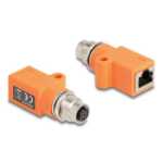DeLOCK 60618 tussenstuk voor kabels M12 RJ45 Oranje