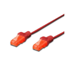 FDL SLIM 0.25M CAT.6 UTP LSZH PATCH CABLE - RED (SNAGPROOF)