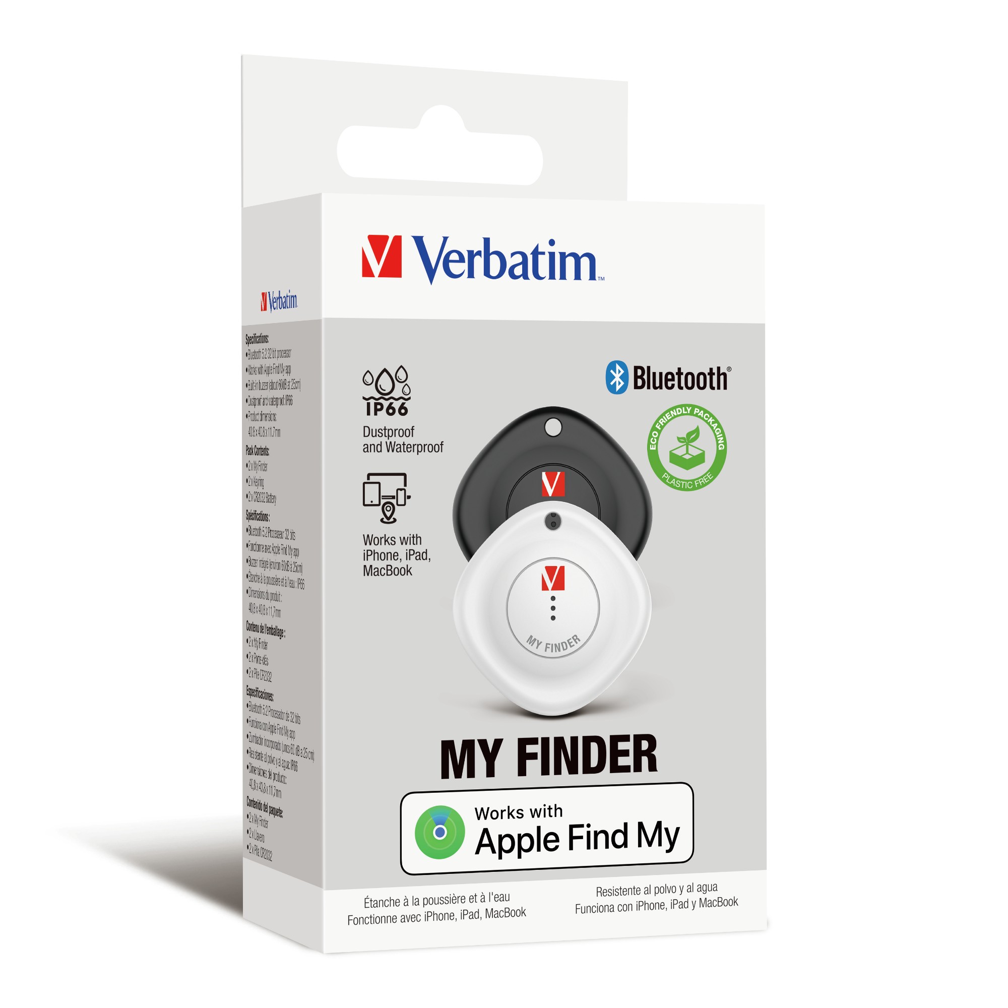 Image of Verbatim MYF-02 Bluetooth Item Finder 2 pack Black/White
