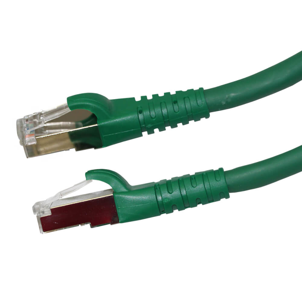 Videk Cat6a Booted LSZH 10g S/FTP RJ45 Patch Cable Green 0.3Mtr