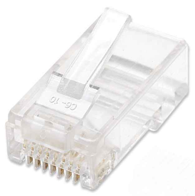 Image of Intellinet RJ45 Modular Plugs, Cat5e, UTP, 2-prong, for stranded...