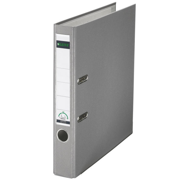 Image of Leitz 180° Plastic Lever Arch File ring binder A4 Grey