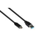 Alcasa 2831-AC010S USB cable USB 3.2 Gen 2 (3.1 Gen 2) 1 m USB A USB C Black