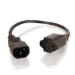 C2G 1ft 18 AWG Monitor Power Adapter Cable Black 11.8" (0.3 m) C14 coupler
