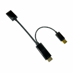 Cables Direct HDPORT-0054K-CABREV video cable adapter 0.15 m HDMI Type A (Standard) DisplayPort + USB Type-A Black