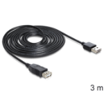 DeLOCK EASY-USB 2.0-A - USB 2.0-A, 3m USB cable USB A Black