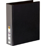 MARBIG CLEAR VIEW INSERT BINDER A4 2D RING 50MM BLACK